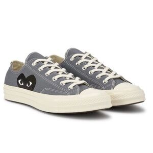 Comme des Garçons Play x Converse Chuck 70 Low Top grey iconic black heart SZ 7